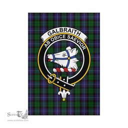 Scottish Galbraith Tartan Flag with Family Crest - Tartan Garden Flag Scottish Plaid Tartan Plaid - ScotsTee - scotstee.com
