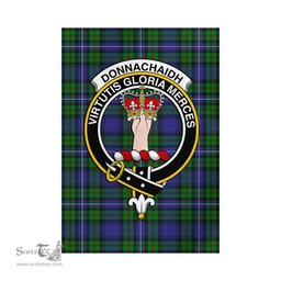 Scottish Donnachaidh Tartan Flag with Family Crest - Tartan Garden Flag Scottish Plaid Tartan Plaid - ScotsTee - scotstee.com