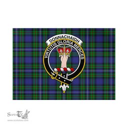 Scottish Donnachaidh Tartan Flag with Family Crest - Tartan Garden Flag Scottish Plaid Tartan Plaid - ScotsTee - scotstee.com