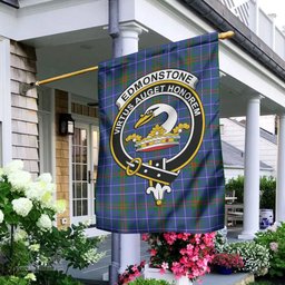 Scottish Edmonstone Tartan Flag with Family Crest - Tartan Garden Flag Scottish Plaid Tartan Plaid - ScotsTee - scotstee.com