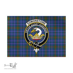 Scottish Edmonstone Tartan Flag with Family Crest - Tartan Garden Flag Scottish Plaid Tartan Plaid - ScotsTee - scotstee.com