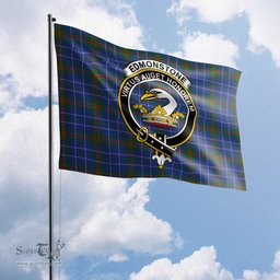 Scottish Edmonstone Tartan Flag with Family Crest - Tartan Garden Flag Scottish Plaid Tartan Plaid - ScotsTee - scotstee.com
