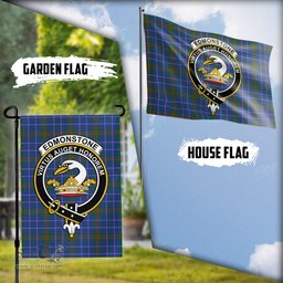 Scottish Edmonstone Tartan Flag with Family Crest - Tartan Garden Flag Scottish Plaid Tartan Plaid - ScotsTee - scotstee.com