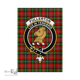 Scottish Fullerton Tartan Flag with Family Crest - Tartan Garden Flag Scottish Plaid Tartan Plaid - ScotsTee - scotstee.com