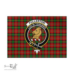Scottish Fullerton Tartan Flag with Family Crest - Tartan Garden Flag Scottish Plaid Tartan Plaid - ScotsTee - scotstee.com
