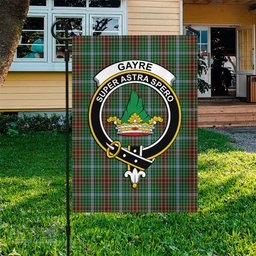 Scottish Gayre Tartan Flag with Family Crest - Tartan Garden Flag Scottish Plaid Tartan Plaid - ScotsTee - scotstee.com
