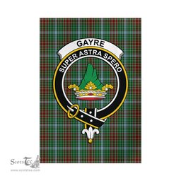 Scottish Gayre Tartan Flag with Family Crest - Tartan Garden Flag Scottish Plaid Tartan Plaid - ScotsTee - scotstee.com
