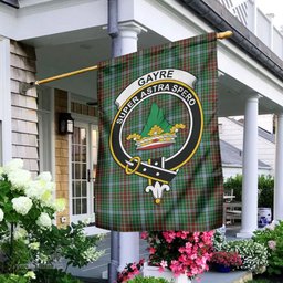 Scottish Gayre Tartan Flag with Family Crest - Tartan Garden Flag Scottish Plaid Tartan Plaid - ScotsTee - scotstee.com