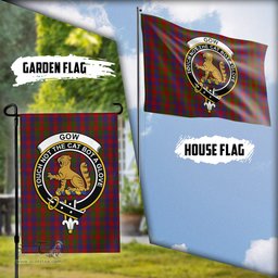 Scottish Gow Tartan Flag with Family Crest - Tartan Garden Flag Scottish Plaid Tartan Plaid - ScotsTee - scotstee.com