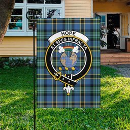 Scottish Hope Ancient Tartan Flag with Family Crest - Tartan Garden Flag Scottish Plaid Tartan Plaid - ScotsTee - scotstee.com