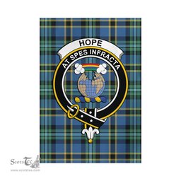 Scottish Hope Ancient Tartan Flag with Family Crest - Tartan Garden Flag Scottish Plaid Tartan Plaid - ScotsTee - scotstee.com