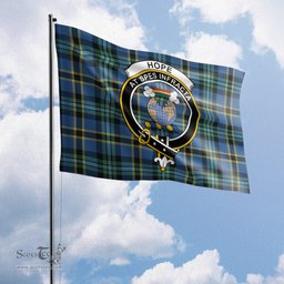 Scottish Hope Ancient Tartan Flag with Family Crest - Tartan Garden Flag Scottish Plaid Tartan Plaid - ScotsTee - scotstee.com