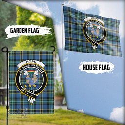 Scottish Hope Ancient Tartan Flag with Family Crest - Tartan Garden Flag Scottish Plaid Tartan Plaid - ScotsTee - scotstee.com