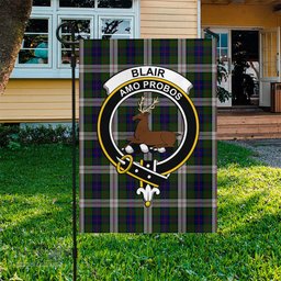 Scottish Blair Dress Tartan Flag with Family Crest - Tartan Garden Flag Scottish Plaid Tartan Plaid - ScotsTee - scotstee.com