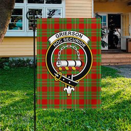 Scottish Grierson Tartan Flag with Family Crest - Tartan Garden Flag Scottish Plaid Tartan Plaid - ScotsTee - scotstee.com