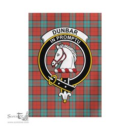 Scottish Dunbar Ancient Tartan Flag with Family Crest - Tartan Garden Flag Scottish Plaid Tartan Plaid - ScotsTee - scotstee.com