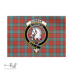 Scottish Dunbar Ancient Tartan Flag with Family Crest - Tartan Garden Flag Scottish Plaid Tartan Plaid - ScotsTee - scotstee.com