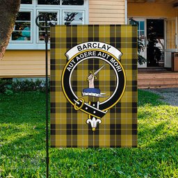 Scottish Barclay Dress Tartan Flag with Family Crest - Tartan Garden Flag Scottish Plaid Tartan Plaid - ScotsTee - scotstee.com