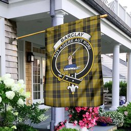 Scottish Barclay Dress Tartan Flag with Family Crest - Tartan Garden Flag Scottish Plaid Tartan Plaid - ScotsTee - scotstee.com
