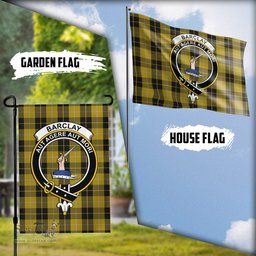 Scottish Barclay Dress Tartan Flag with Family Crest - Tartan Garden Flag Scottish Plaid Tartan Plaid - ScotsTee - scotstee.com