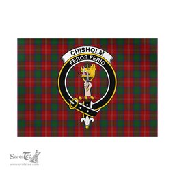 Scottish Chisholm Tartan Flag with Family Crest - Tartan Garden Flag Scottish Plaid Tartan Plaid - ScotsTee - scotstee.com