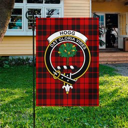 Scottish Hogg Tartan Flag with Family Crest - Tartan Garden Flag Scottish Plaid Tartan Plaid - ScotsTee - scotstee.com