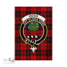 Scottish Hogg Tartan Flag with Family Crest - Tartan Garden Flag Scottish Plaid Tartan Plaid - ScotsTee - scotstee.com
