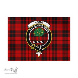 Scottish Hogg Tartan Flag with Family Crest - Tartan Garden Flag Scottish Plaid Tartan Plaid - ScotsTee - scotstee.com