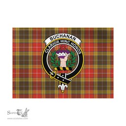 Scottish Buchanan Old Set Weathered Tartan Flag with Family Crest - Tartan Garden Flag Scottish Plaid Tartan Plaid - ScotsTee - scotstee.com