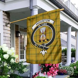 Scottish Houston Tartan Flag with Family Crest - Tartan Garden Flag Scottish Plaid Tartan Plaid - ScotsTee - scotstee.com