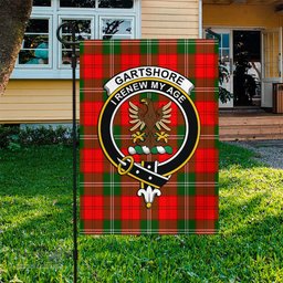 Scottish Gartshore Tartan Flag with Family Crest - Tartan Garden Flag Scottish Plaid Tartan Plaid - ScotsTee - scotstee.com