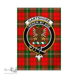 Scottish Gartshore Tartan Flag with Family Crest - Tartan Garden Flag Scottish Plaid Tartan Plaid - ScotsTee - scotstee.com