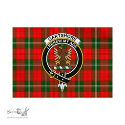 Scottish Gartshore Tartan Flag with Family Crest - Tartan Garden Flag Scottish Plaid Tartan Plaid - ScotsTee - scotstee.com