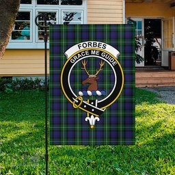 Scottish Forbes Tartan Flag with Family Crest - Tartan Garden Flag Scottish Plaid Tartan Plaid - ScotsTee - scotstee.com