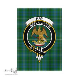 Scottish Hay Hunting Tartan Flag with Family Crest - Tartan Garden Flag Scottish Plaid Tartan Plaid - ScotsTee - scotstee.com