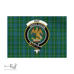 Scottish Hay Hunting Tartan Flag with Family Crest - Tartan Garden Flag Scottish Plaid Tartan Plaid - ScotsTee - scotstee.com