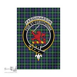 Scottish Farquharson Ancient Tartan Flag with Family Crest - Tartan Garden Flag Scottish Plaid Tartan Plaid - ScotsTee - scotstee.com