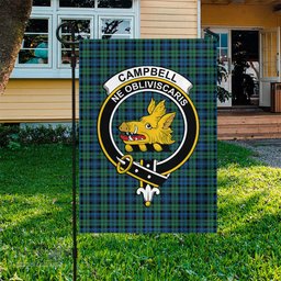 Scottish Campbell Ancient 02 Tartan Flag with Family Crest - Tartan Garden Flag Scottish Plaid Tartan Plaid - ScotsTee - scotstee.com