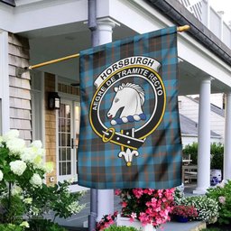 Scottish Horsburgh Tartan Flag with Family Crest - Tartan Garden Flag Scottish Plaid Tartan Plaid - ScotsTee - scotstee.com