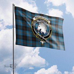 Scottish Horsburgh Tartan Flag with Family Crest - Tartan Garden Flag Scottish Plaid Tartan Plaid - ScotsTee - scotstee.com