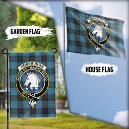Scottish Horsburgh Tartan Flag with Family Crest - Tartan Garden Flag Scottish Plaid Tartan Plaid - ScotsTee - scotstee.com