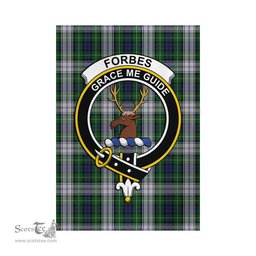 Scottish Forbes Dress Tartan Flag with Family Crest - Tartan Garden Flag Scottish Plaid Tartan Plaid - ScotsTee - scotstee.com