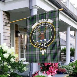 Scottish Forbes Dress Tartan Flag with Family Crest - Tartan Garden Flag Scottish Plaid Tartan Plaid - ScotsTee - scotstee.com