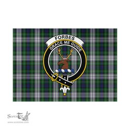 Scottish Forbes Dress Tartan Flag with Family Crest - Tartan Garden Flag Scottish Plaid Tartan Plaid - ScotsTee - scotstee.com