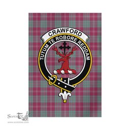 Scottish Crawford Ancient Tartan Flag with Family Crest - Tartan Garden Flag Scottish Plaid Tartan Plaid - ScotsTee - scotstee.com