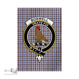 Scottish Boswell Tartan Flag with Family Crest - Tartan Garden Flag Scottish Plaid Tartan Plaid - ScotsTee - scotstee.com