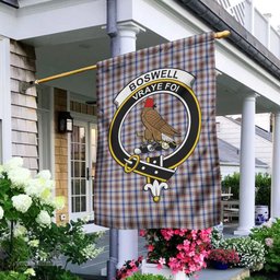 Scottish Boswell Tartan Flag with Family Crest - Tartan Garden Flag Scottish Plaid Tartan Plaid - ScotsTee - scotstee.com
