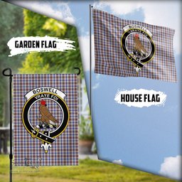 Scottish Boswell Tartan Flag with Family Crest - Tartan Garden Flag Scottish Plaid Tartan Plaid - ScotsTee - scotstee.com