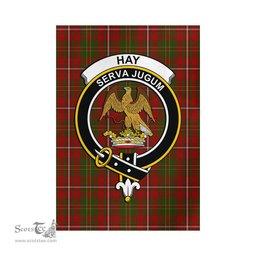 Scottish Hay Tartan Flag with Family Crest - Tartan Garden Flag Scottish Plaid Tartan Plaid - ScotsTee - scotstee.com