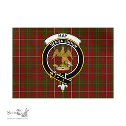 Scottish Hay Tartan Flag with Family Crest - Tartan Garden Flag Scottish Plaid Tartan Plaid - ScotsTee - scotstee.com